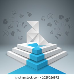 Paharita, bird, stair ladder - business illustration Vector eps 10