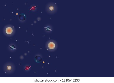 Pahe template with a border of planets and stars