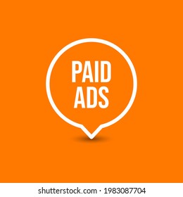 Paid Ads Business Web Speech Icon Vector