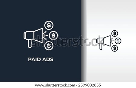 Paid Ads Vector, Icon Or Logo Sign Isolated Symbol Illustration