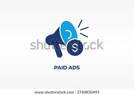 Paid Ads vector, icon or logo sign isolated symbol illustration