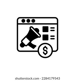 Paid Advertisement icon in vector. Illustration