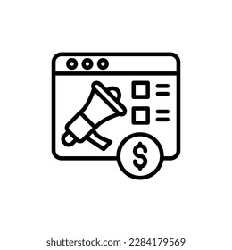 Paid Advertisement icon in vector. Illustration