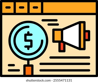 Paid advertising analytics Filled Style Icon Design