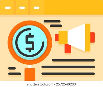 Paid advertising analytics Flat Style Icon Design