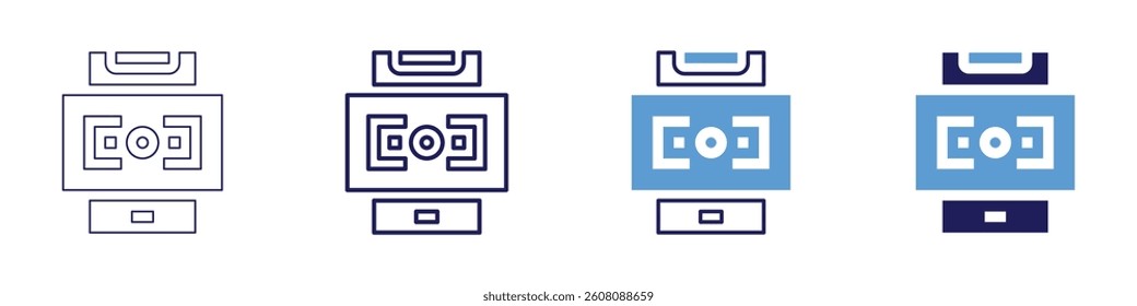 Paid advertising icon in 4 different styles. Thin Line, Line, Bold Line, Duotone. Duotone style. Editable stroke.