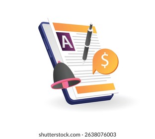 Paid article marketing profit concept illustration