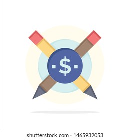 Paid, Articles, Paid Articles, Digital Abstract Circle Background Flat color Icon. Vector Icon Template background
