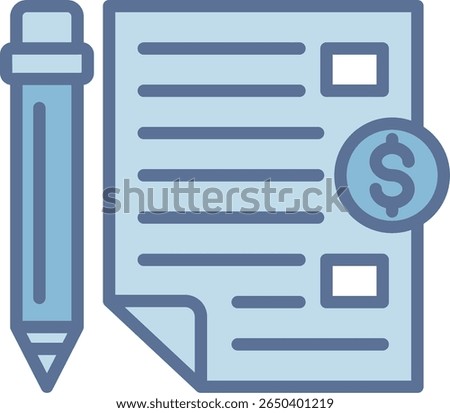 Paid Articles Filled Blue Tone Icon