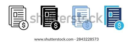Paid articles icon set multiple style collection