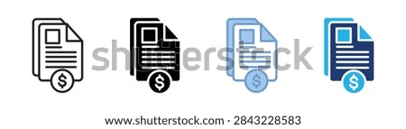 Paid articles icon set multiple style collection