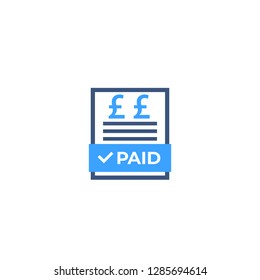 paid bills icon with pound