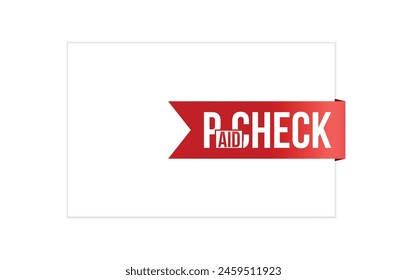 paid check banner design. paid check icon. Flat style vector illustration.