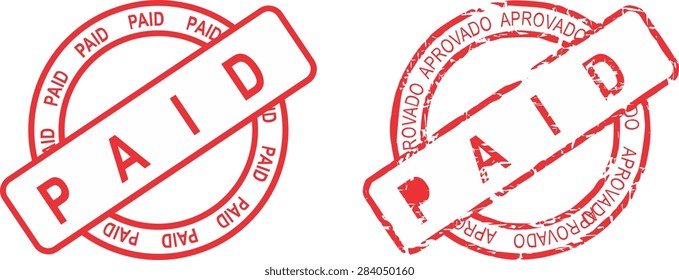 paid circle stamp sticker in vector format very easy to edit
