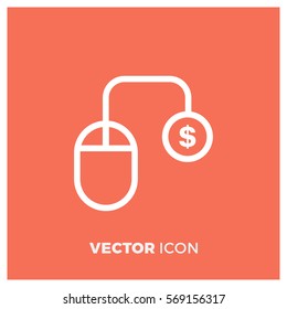 paid click line vector icon
