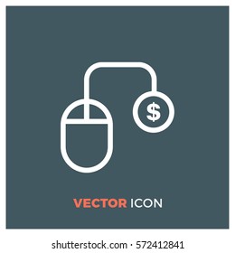 paid click line vector icon