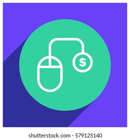 paid click line vector icon