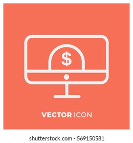 paid click website line vector icon