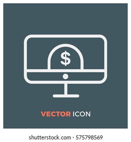 paid click website line vector icon