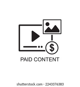 paid content icon , marketing icon