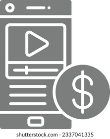 Paid Content vector icon. Can be used for printing, mobile and web applications.