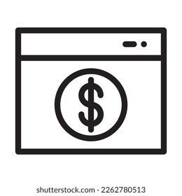 Paid Content Vector Line Icon Design