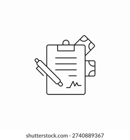 paid contract icon sign vector