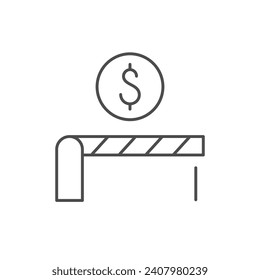 Paid entry line outline icon