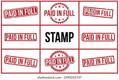 paid in full Red Rubber Stamp vector design.