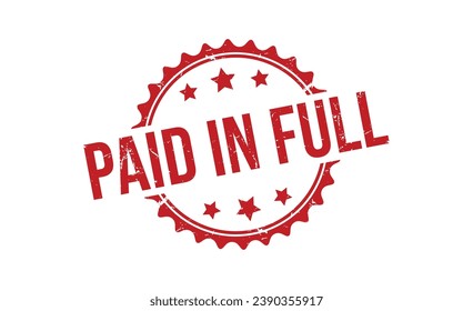 paid in full Red Rubber Stamp vector design.