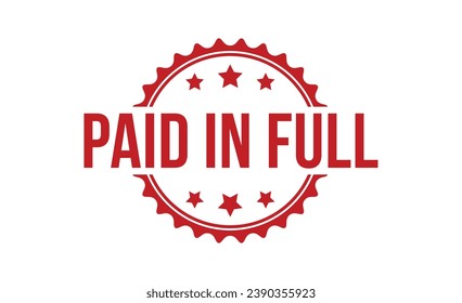 paid in full Red Rubber Stamp vector design.