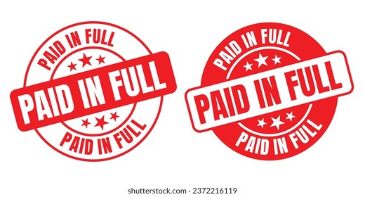 Paid in Full rounded vector symbol set on white background