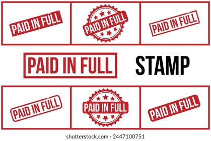 Paid In Full Rubber Stamp Set Vector