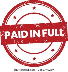 Paid in full rubber stamp vector design on white background