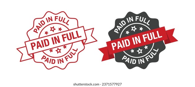 conjunto de símbolos de vector PAID IN FULL