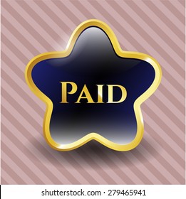 Paid gold shiny star with pink background
