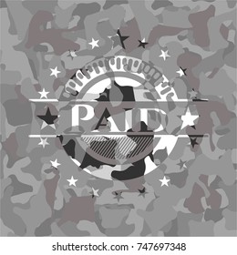 Paid grey camouflage emblem