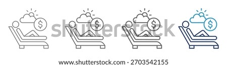 Paid Holidays icon set with multi line style and color collection