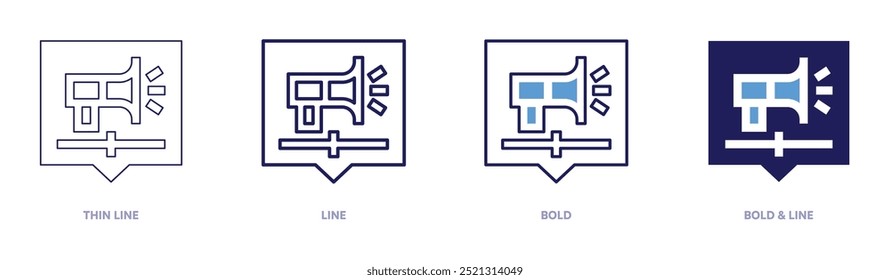 Paid icon in 4 different styles. Thin Line, Line, Bold, and Bold Line. Duotone style. Editable stroke.