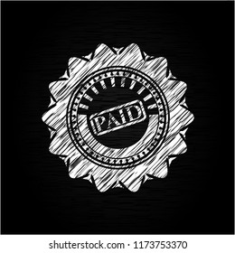 paid icon with chalkboard texture