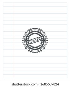 paid icon drawn in pencil. Vector Illustration. Detailed.