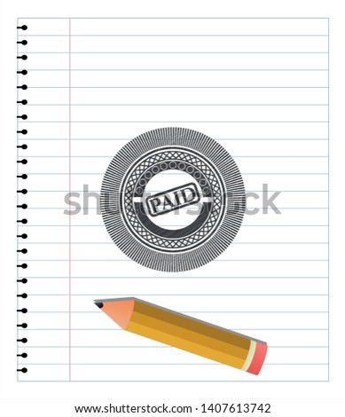 paid icon drawn in pencil. Vector Illustration. Detailed.