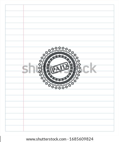 paid icon drawn in pencil. Vector Illustration. Detailed.