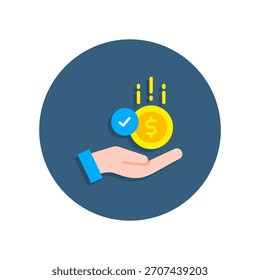 Ilustração de vetor plano de ícone pago
