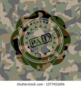 paid icon inside camo texture