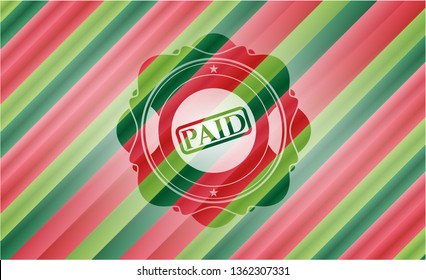 paid icon inside christmas emblem background.