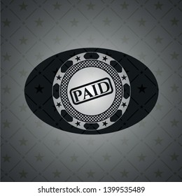 paid icon inside dark badge or emblem