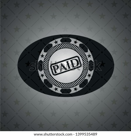 paid icon inside dark badge or emblem