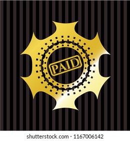 paid icon inside gold shiny badge