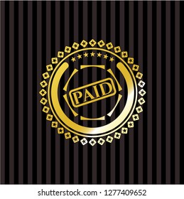 paid icon inside gold shiny badge